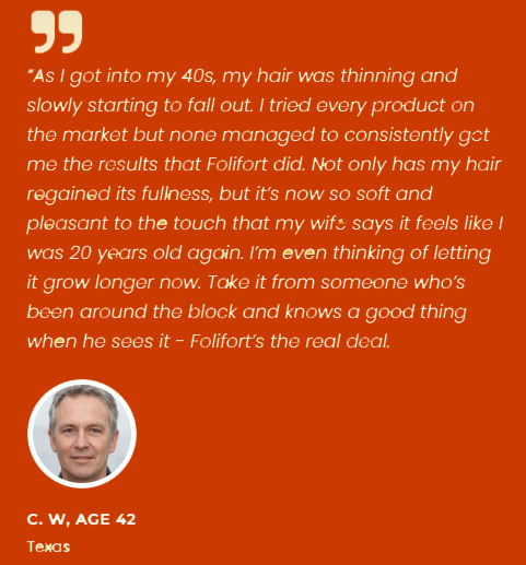 Folifort Hair Loss Testimonial